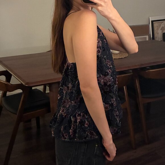 Moon River Floral Burnout Velvet Tank - Picture 3 of 6